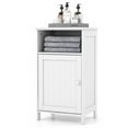 thumbnail image 1 of Gymax Bathroom Floor Storage Cabinet Side Table Adjustable Shelf Organize Freestanding, 1 of 10