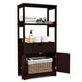 thumbnail image 1 of Gymax Bathroom Storage Cabinet w/Drawer Shelf Cupboard Floor Cabinet Espresso, 1 of 10