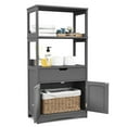 thumbnail image 1 of Gymax Bathroom Storage Cabinet w/Drawer Shelf Cupboard Floor Cabinet Grey, 1 of 10