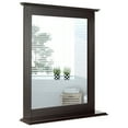 thumbnail image 1 of Gymax Bathroom Wall-Mounted Mirror W/Shelf Vanity Makeup Mirror Multipurpose Brown, 1 of 9