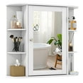 thumbnail image 1 of Gymax Bathroom White finish Multipurpose Mount Wall Surface Storage Cabinet Mirror, 1 of 10