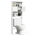 thumbnail image 1 of Gymax Bathroom Wood Organizer Shelf Over-the-toilet Storage Rack W/Cabinet Spacesaver, 1 of 10