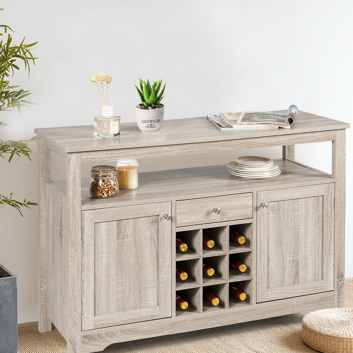 Gymax Buffet Server Sideboard Storage Cabinet for Dining Room
