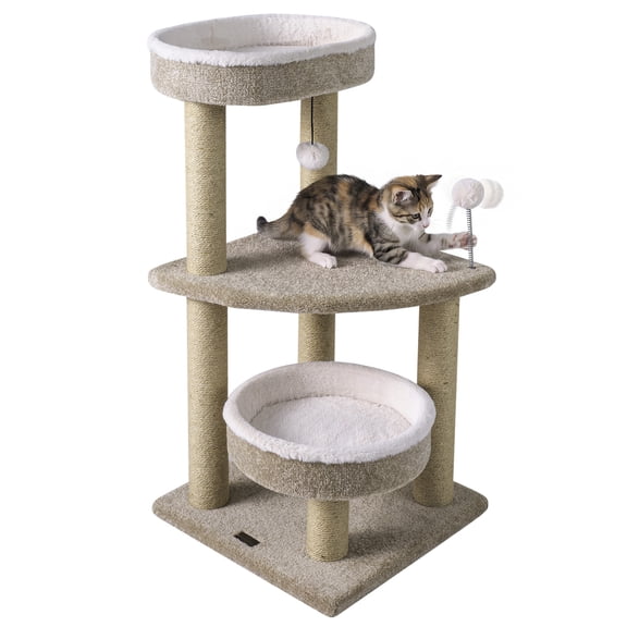 Gymax Carpeted Cat Tree 36'' Cat Tower w/ Comfy Plush Perches Scratching Posts