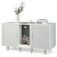 thumbnail image 1 of Gymax Cat Litter Box Enclosure Hidden Cat Washroom w/ 2 Doors Grey, 1 of 10