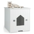 thumbnail image 1 of Gymax Cat Litter Box Enclosure w/ Flip Magnetic Half Door Hidden Litter Box Enclosure White, 1 of 10