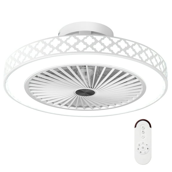 Gymax Ceiling Fan w/ Lights & Remote 3000-6500K Modern Flush Mount LED Fan Light