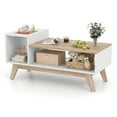 thumbnail image 1 of Gymax Coffee Table 43'' Center Table w/ Stepped Tabletop & Storage Compartments, 1 of 10