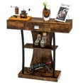 thumbnail image 1 of Gymax Console Sofa Table w/ Drawer and 2-Tier Shelves for Entryway Living Room Rustic Brown, 1 of 10