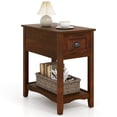 thumbnail image 1 of Gymax Contemporary Chair Side End Table Compact Table w/ Drawer Nightstand Walnut, 1 of 7