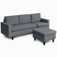 thumbnail image 1 of Gymax Convertible L-shaped Sectional Sofa Couch w/ Cushion Dark Gray, 1 of 8