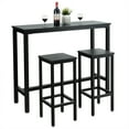 thumbnail image 1 of Gymax Counter Height Breakfast Bar Dining Table Stools Black, 3 Pieces, 1 of 9