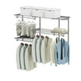 thumbnail image 1 of Gymax Custom Closet Organizer Kit 3 to 5 FT Wall-mounted Closet System w/Hang Rod Grey, 1 of 10