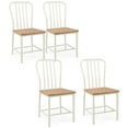 thumbnail image 1 of Gymax Dining Chair Set of 4 Armless Spindle Back Kitchen Chairs w/ Ergonomic Seat White & Natural, 1 of 10