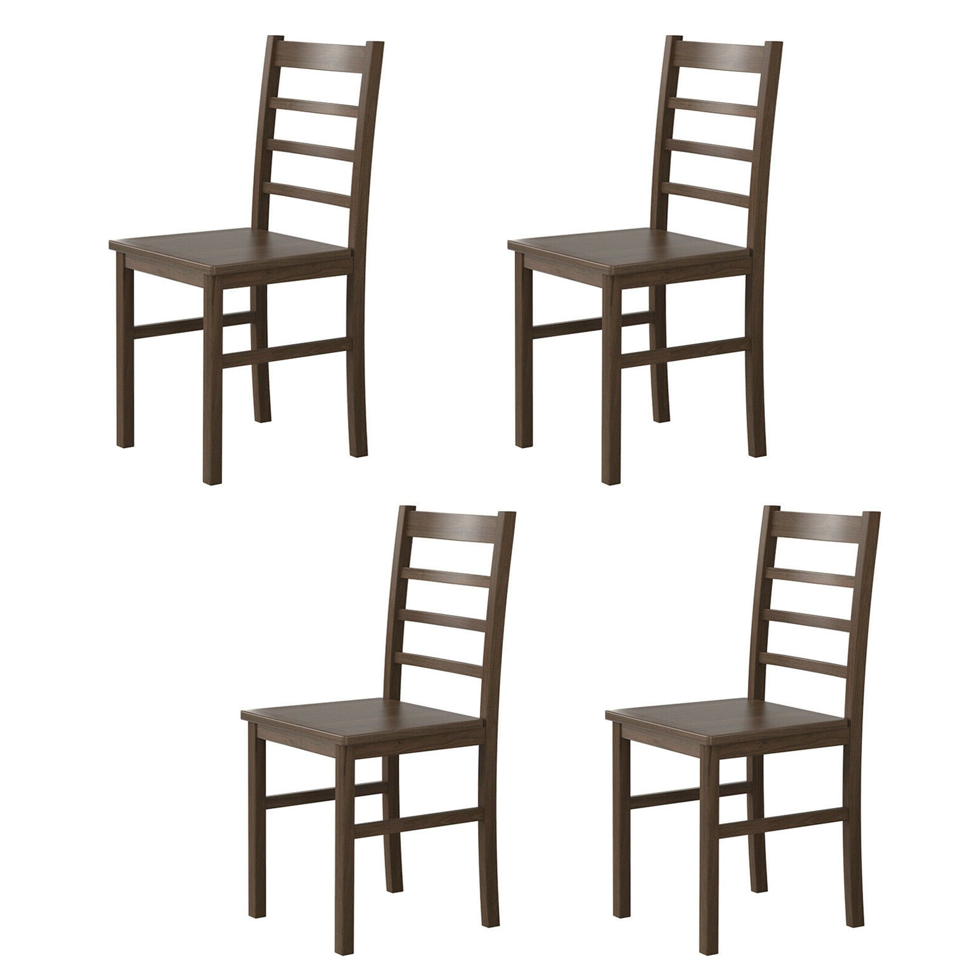 Gymax Dining Chair Set of 4 Modern Kitchen Wood Chairs W/ Stable Rubber