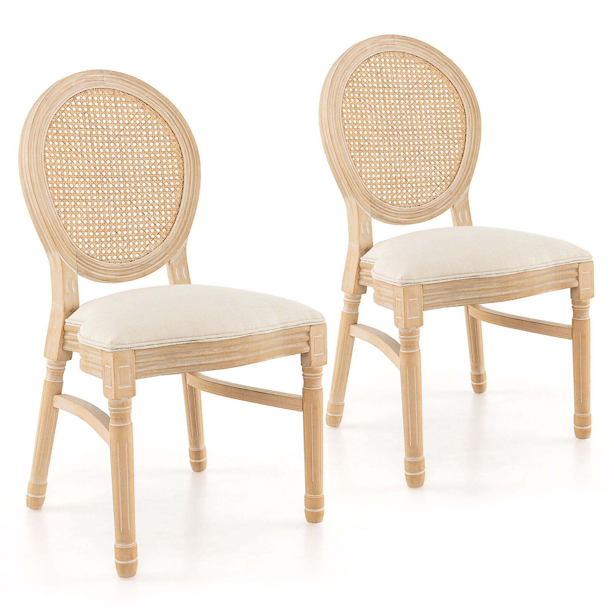 Gymax Modern Indoor Dining Room Chairs Set of 2, French Style Side ...