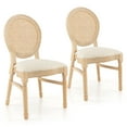thumbnail image 1 of Gymax Dining Chairs Set of 2 French Style Kitchen Chair w/ Hand-Woven Rattan Backrest, 1 of 9