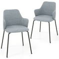 thumbnail image 1 of Gymax Dining Chairs Set of 2 w/ Curved Backrest Wide Seat & Armrests Durable Frame Gray, 1 of 9