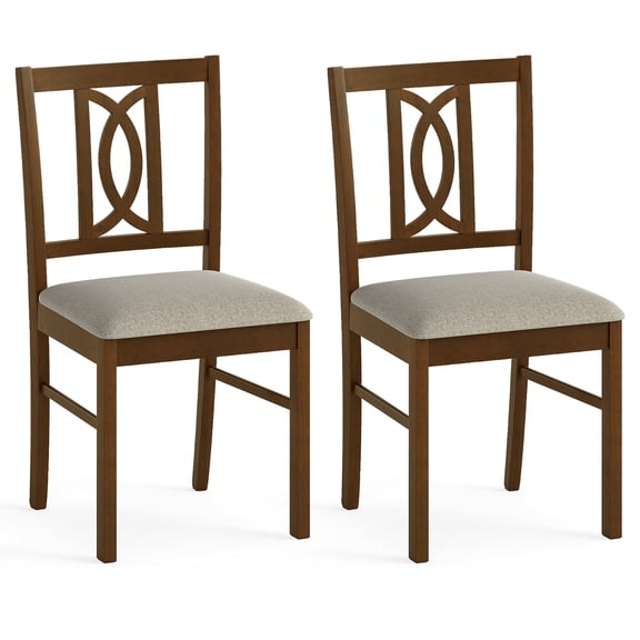 Gymax Dining Chairs Set of 2 w/Hollowed Backrest & Padded Seat for Living Room Kitchen