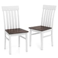 thumbnail image 1 of Gymax Dining Chairs Set of 2 w/Slatted High Backrests Concave Seats Rubber Wood Legs, 1 of 10