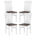 thumbnail image 1 of Gymax Dining Chairs Set of 4 w/Slatted High Backrests Concave Seats Rubber Wood Legs, 1 of 10