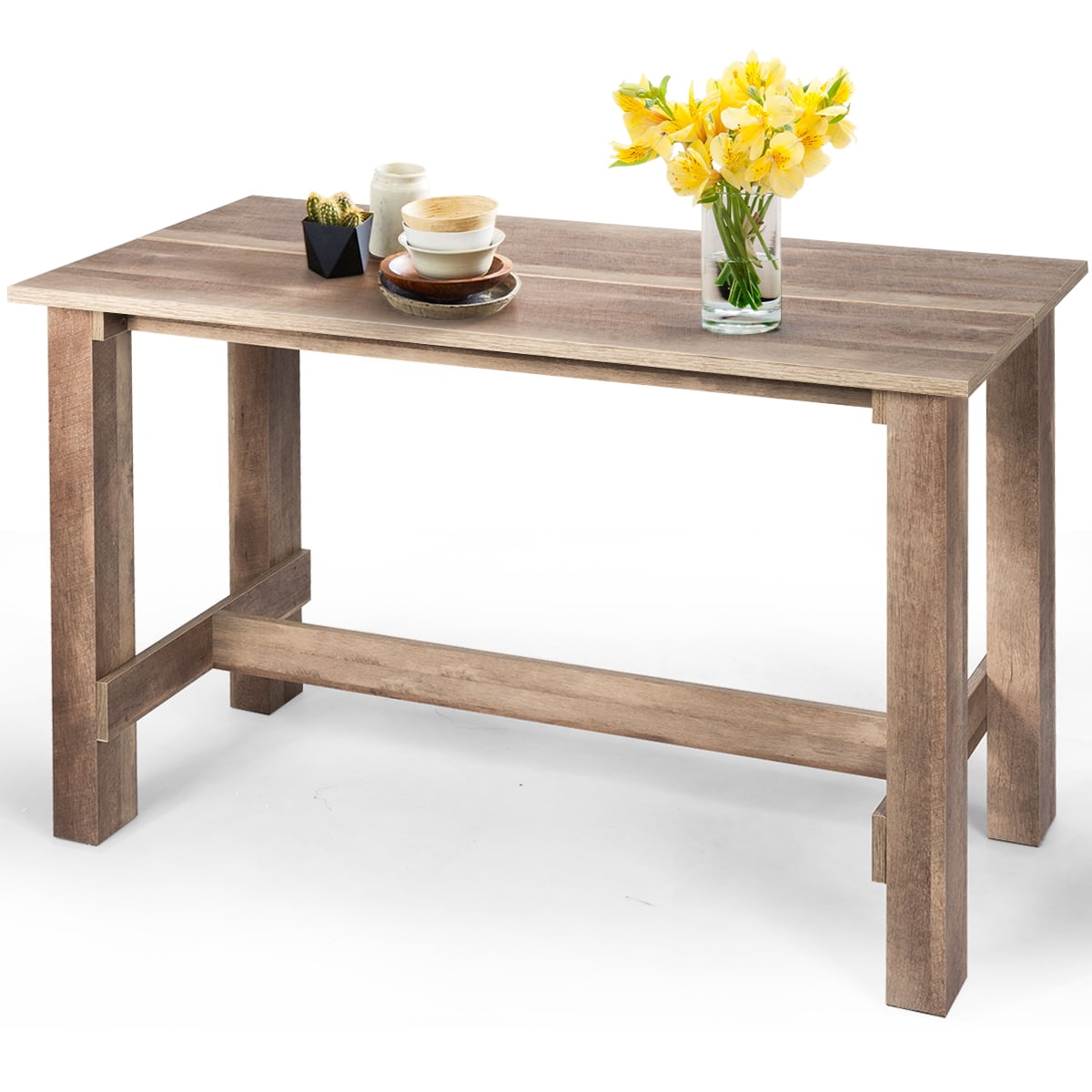 Rustic Brown MDF and Particle Board Counter Height Dining Table