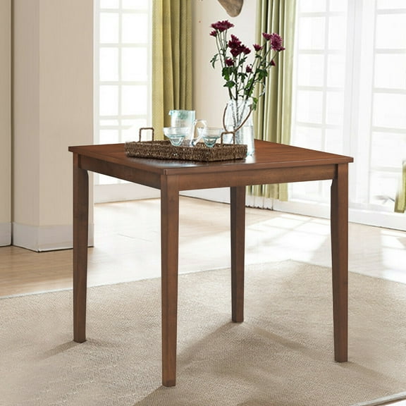 Gymax Dining Table Mid Century Modern Square Kitchen Table with Solid Wooden Legs