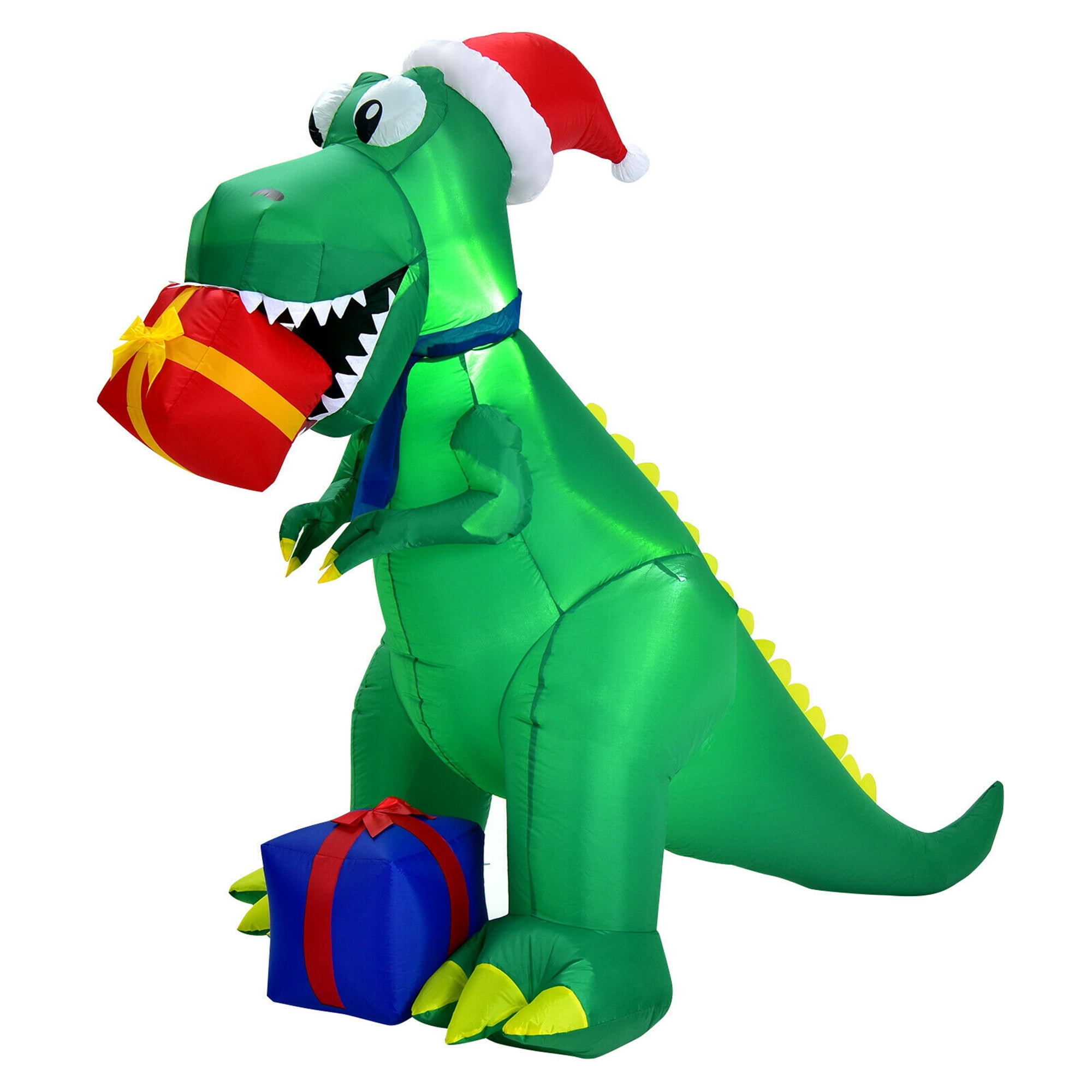 Gymax Dinosaur Blow Up Christmas Yard Inflatable, with Builtin LED