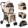 thumbnail image 1 of Gymax Double Pet Stroller for 2 Dogs or Cats w/ 2 Detachable Carriers Safety Belt, 1 of 10
