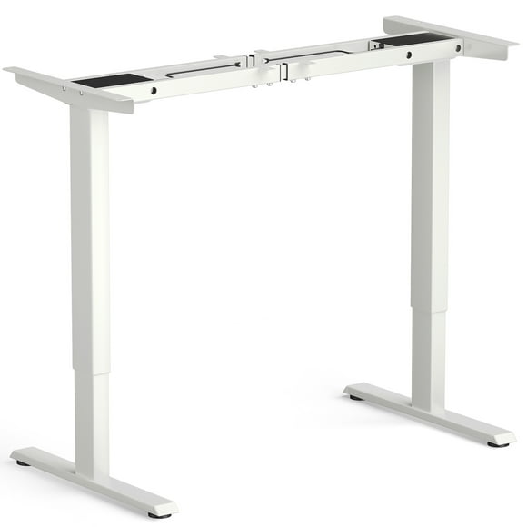 Gymax Dual-Motor Stand up Desk Frame Workstation Base w/ Adjustable Width & Height White