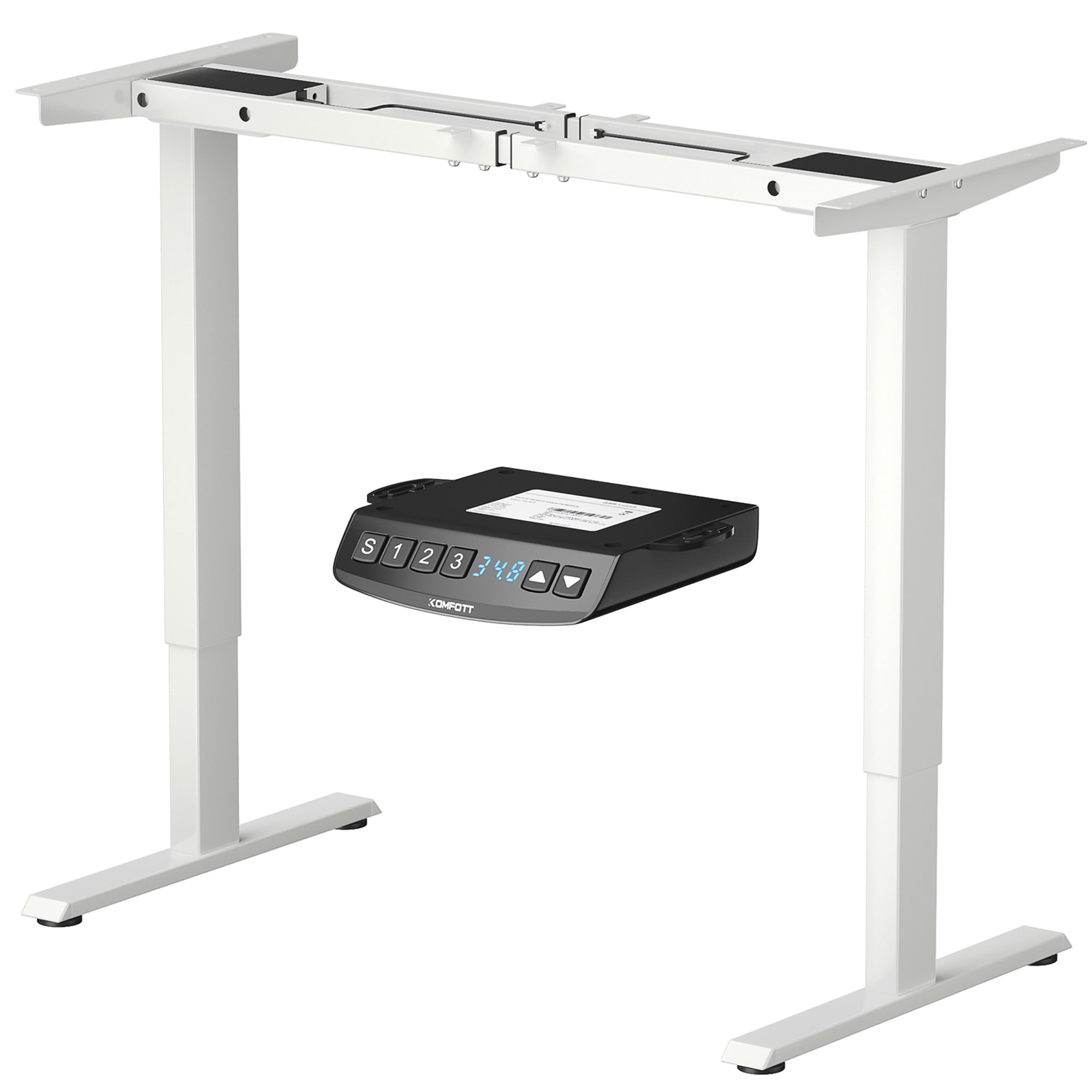 Gymax Dual-Motor Standing Desk Frame Workstation Base w/ Adjustable Height & Width White