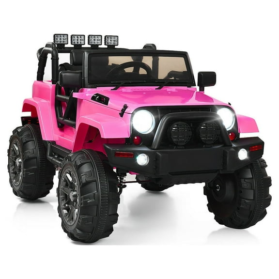 Gymax Electric 12V Kids Ride-on Car Truck Parent Control with 2.4 GHZ Remote Control Pink