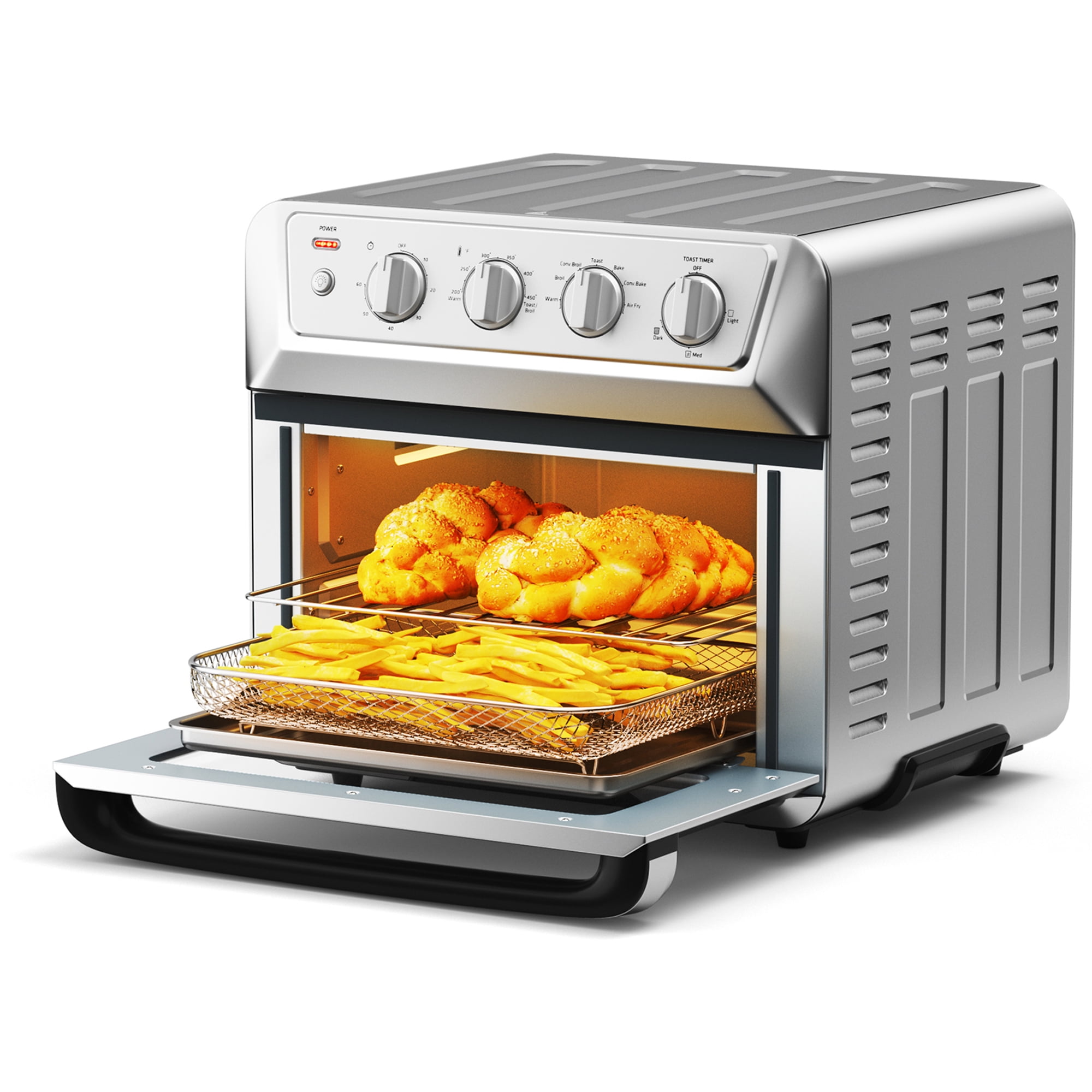 JOYAMI Air Fry Countertop Oven, 18QT Convection Oven and Indoor Grill Combo  with See-Through Window for Air Fry, Bake, Dehydrate, Toast, 6 Nonstick