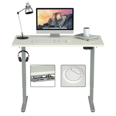 Gymax Electric Standing Desk Sit to Stand Dual Motor Gray Height Adjustable