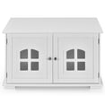 thumbnail image 1 of Gymax Enclosure Cat Litter Box with Divider, Large, Wooden, White, 1 of 10