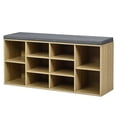 thumbnail image 1 of Gymax Entryway Padded Shoe Storage Bench 10-Cube Organizer Bench Adjustable Nature, 1 of 10