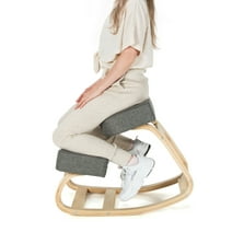 Gymax Ergonomic Kneeling Chair Rocking Stool Upright Posture Office Furniture Grey