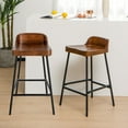 thumbnail image 1 of Gymax Fashion 2PCS 24.5'' Low-Back Bar Stool Industrial Counter Height Chair Stool, 1 of 6
