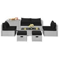thumbnail image 1 of Gymax Fashion 8PCS Rattan Patio Space-Saving Furniture Set w/ Waterproof Cover & Black Cushions, 1 of 6