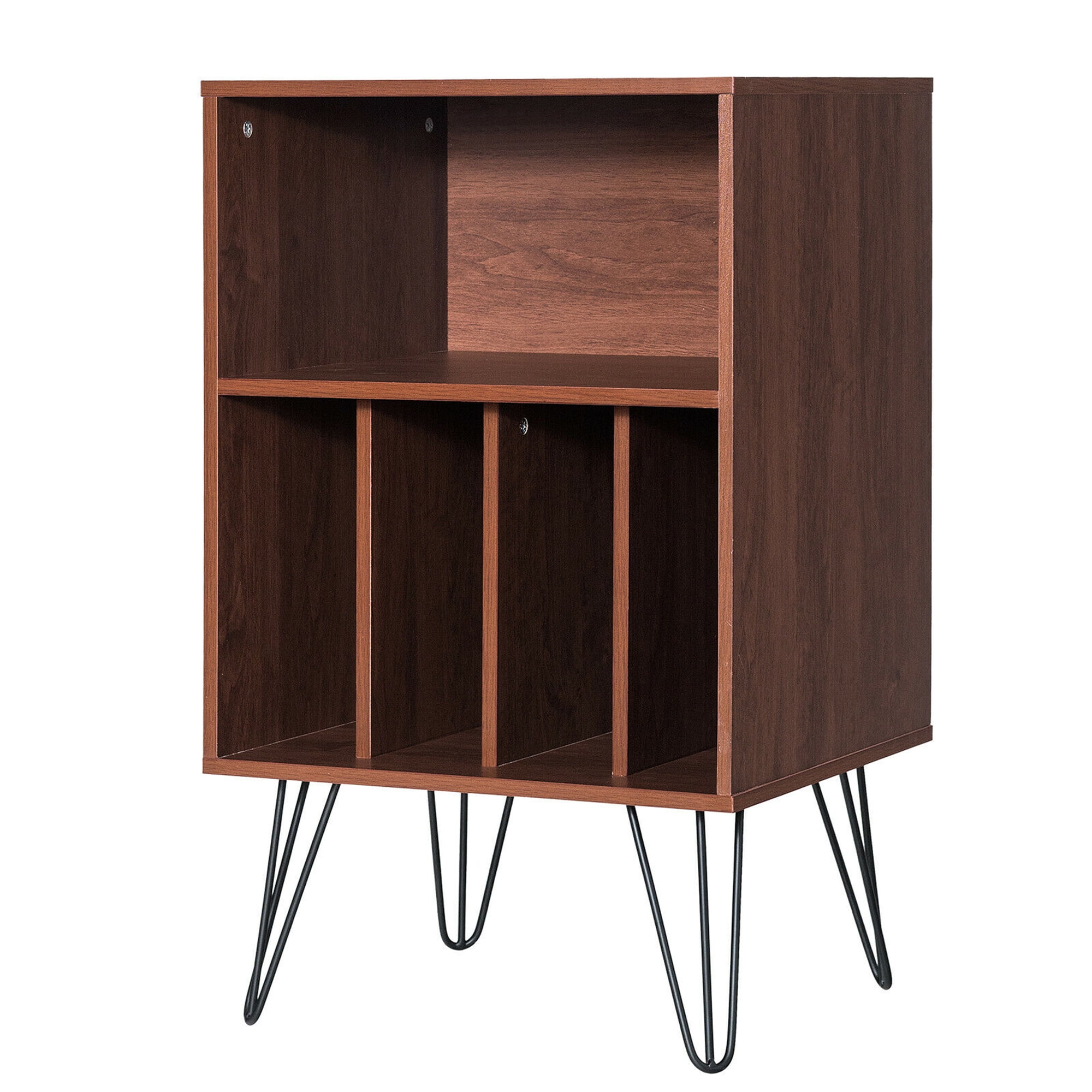 Gymax File Cabinet Display Bookshelf Bedroom with Split Storage Standing