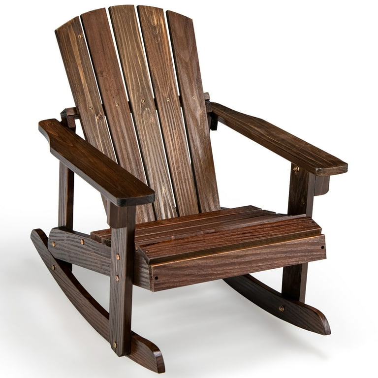 Gymax Toddler's Adirondack Rocking Chair, Outdoor, Solid Wood