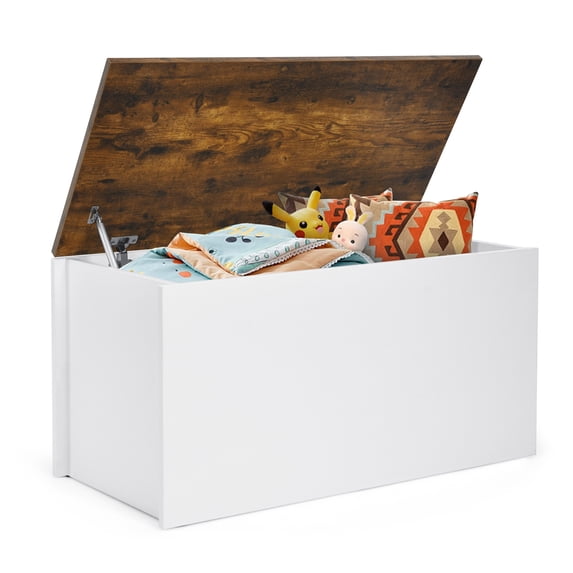 Gymax Flip-top Storage Chest Lift Top Storage Bench Wooden Deck Box Toy Box