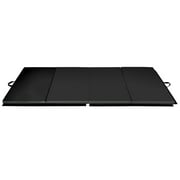 Gymax Foldable Gymnastics Exercise Mat Tumbling Pad 4 Ft. x 8 Ft. with Carrying Handles, Black