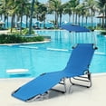 thumbnail image 1 of Gymax Foldable Lounge Chair Adjustable Outdoor Beach Patio Pool Recliner Blue W/ Sun Shade, 1 of 10