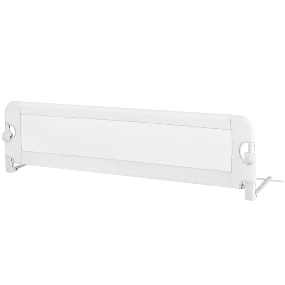 Gymax Folding Baby Bed Rail Kids Swing Down Safety Bed Guard w/ Safety Belt