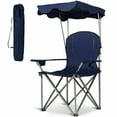 thumbnail image 1 of Gymax Folding Canopy Camping Chair Portable Beach Chair w/ Carrying Bag Blue, 1 of 8