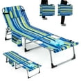 thumbnail image 1 of Gymax Folding Chaise Lounge Chair Sunbathing Recliner w/ Face Hole & Removable Pillow Navy Blue, 1 of 6