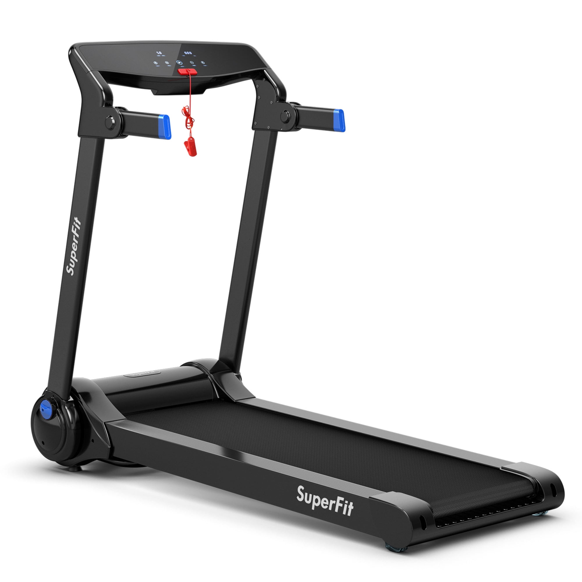 Gymax Folding Electric Treadmill 3.0 HP Exercise Running Machine with App Control Blue