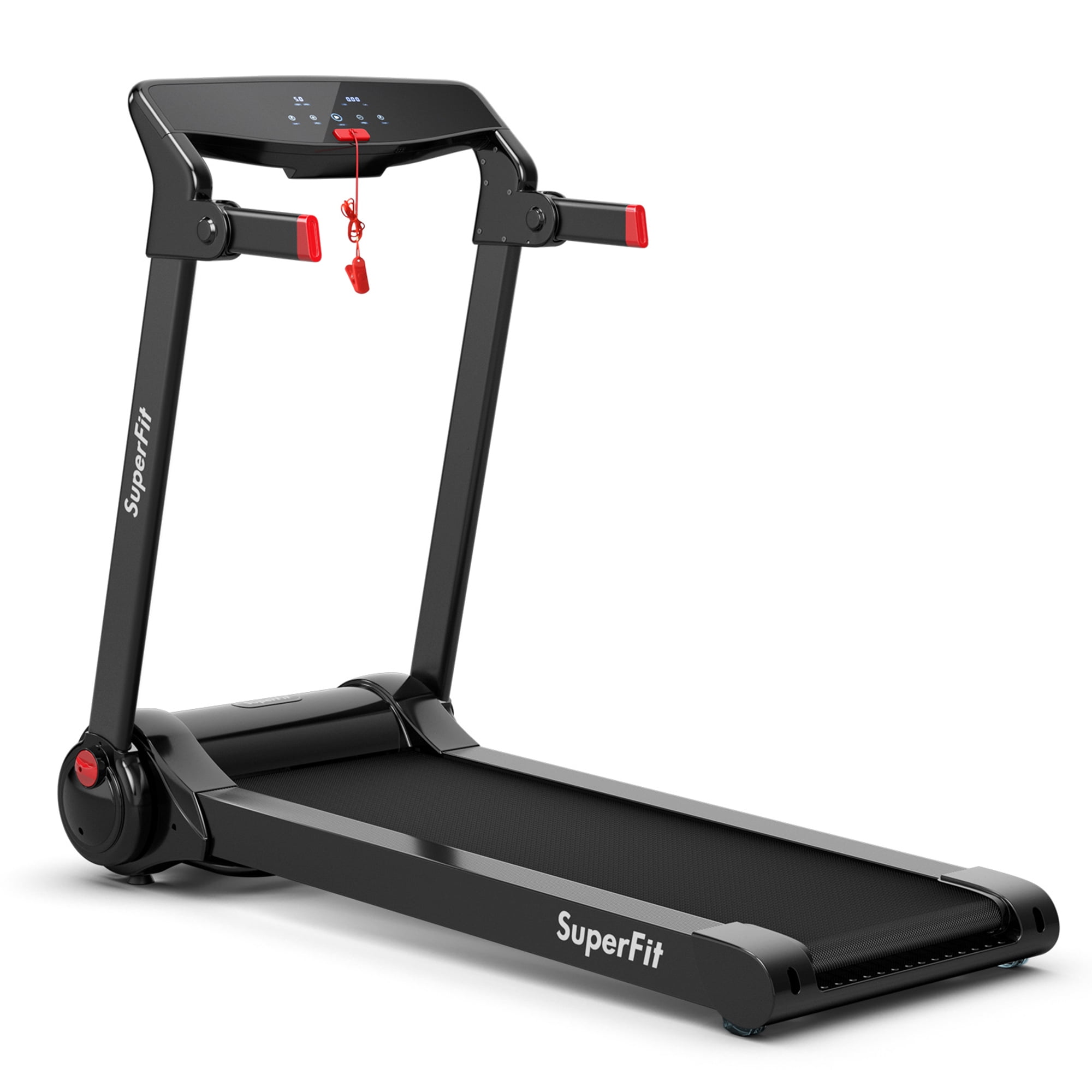 Gymax Folding Electric Treadmill 3.0 HP Exercise Running Machine with App Control Purple