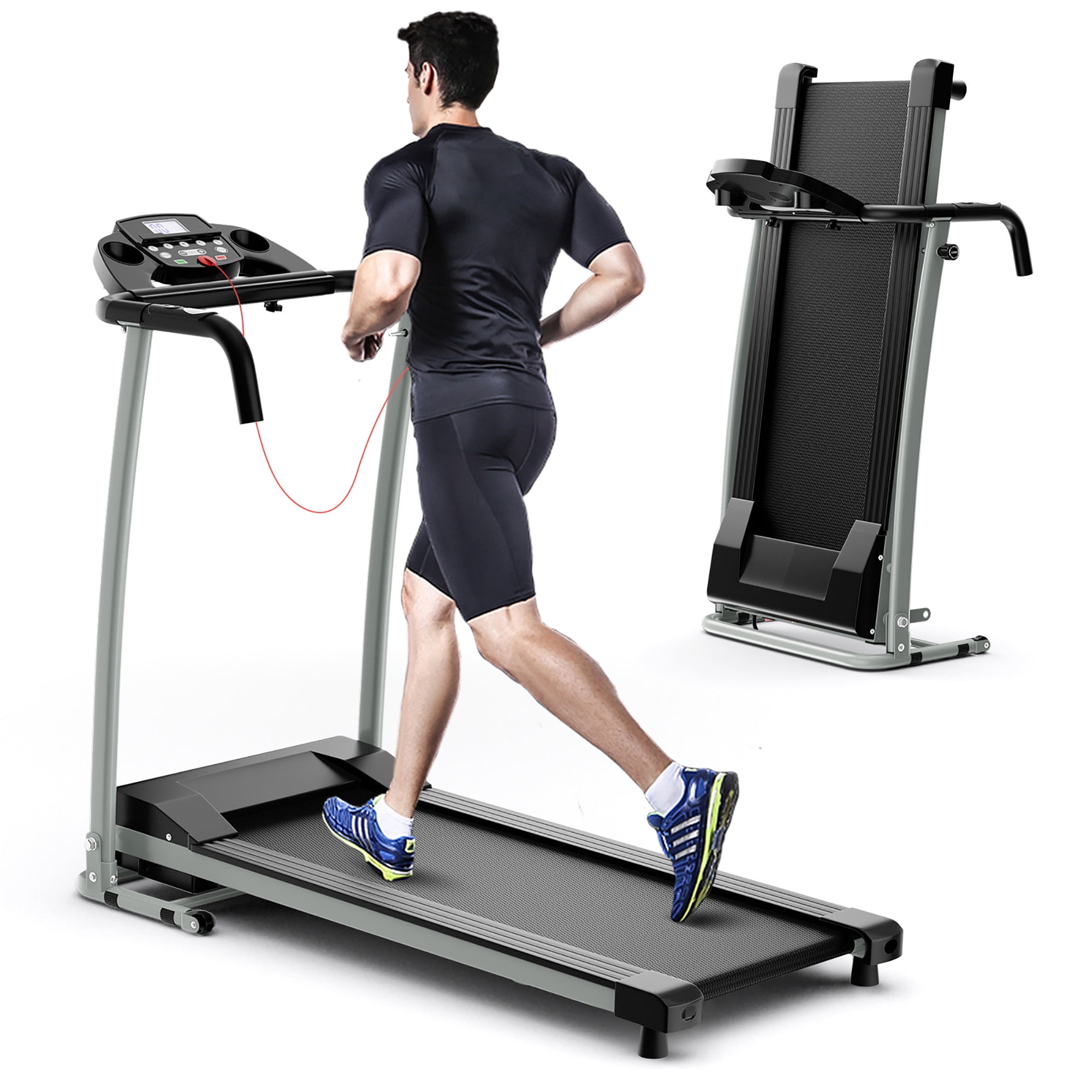 Gymax Folding Treadmill for Home Walking Running Machine w 12 Preset Programs